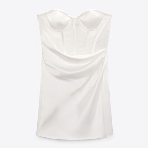 Zara Straight Neck Underwire Wrap Front Mini Dress - Picture 8 of 9